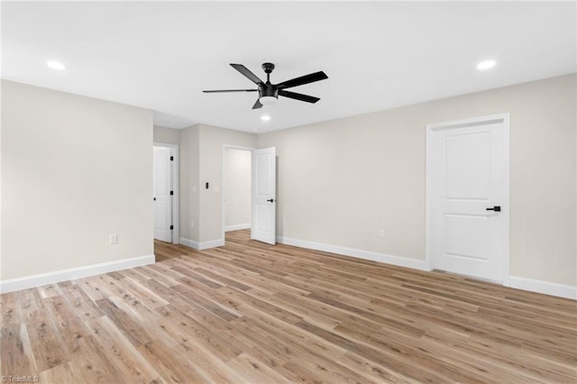 3630 Old Vineyard Rd, Winston-Salem, NC 27104 - unfurnished room featuring a ceiling fan, baseboards, light wood-type flooring, and recessed lighting