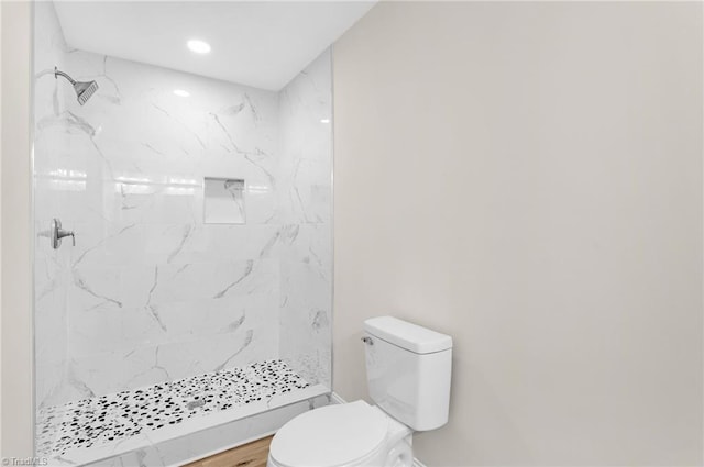 3630 Old Vineyard Rd, Winston-Salem, NC 27104 - full bath featuring toilet, a marble finish shower, and recessed lighting