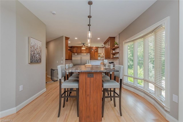 dining room featuring light hardwood / wood-style floors