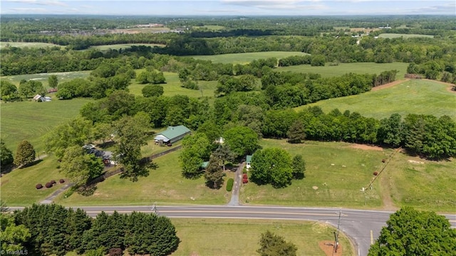 drone / aerial view with a rural view