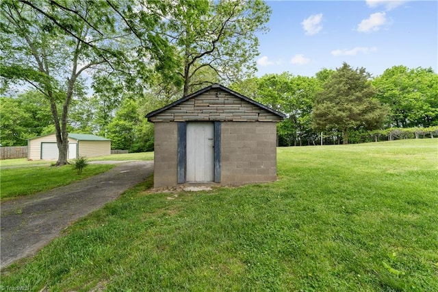 view of shed