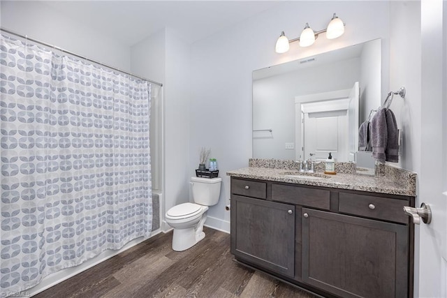 3903 Sudley Pt Unit 18, Jamestown, NC 27282 - full bathroom featuring shower / tub combo, vanity, and wood finished floors