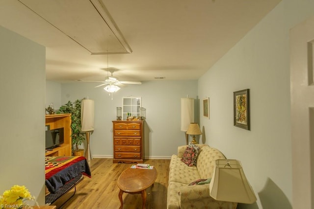 living area featuring light hardwood / wood-style floors