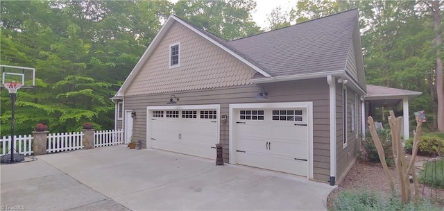 view of garage