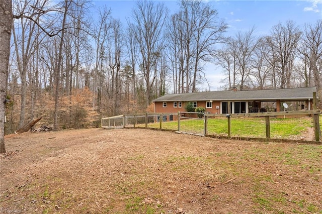 view of yard featuring fence