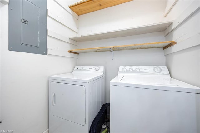 4904 Landaff Dr, Greensboro, NC 27406 - laundry room featuring washing machine and clothes dryer and electric panel