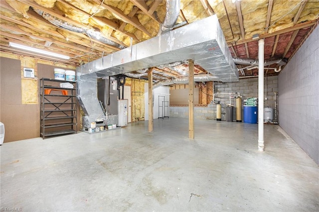 4904 Landaff Dr, Greensboro, NC 27406 - unfinished basement with concrete block wall
