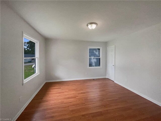 empty room featuring wood-type flooring