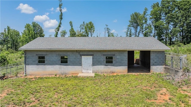 8521 US Highway 64 E, Ramseur, NC 27316 - view of front of house featuring concrete block siding and roof with shingles