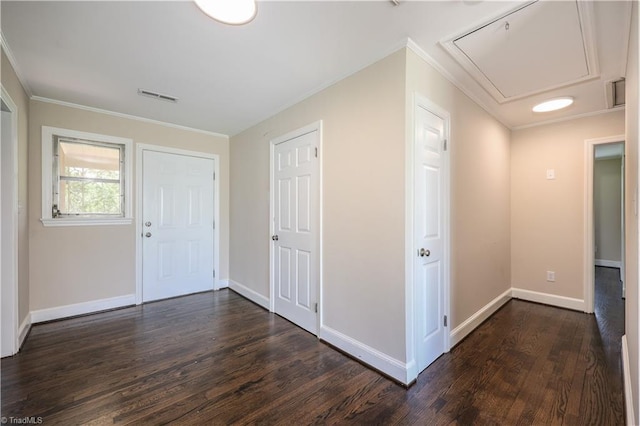 8521 US Highway 64 E, Ramseur, NC 27316 - entryway with dark wood finished floors, baseboards, and crown molding