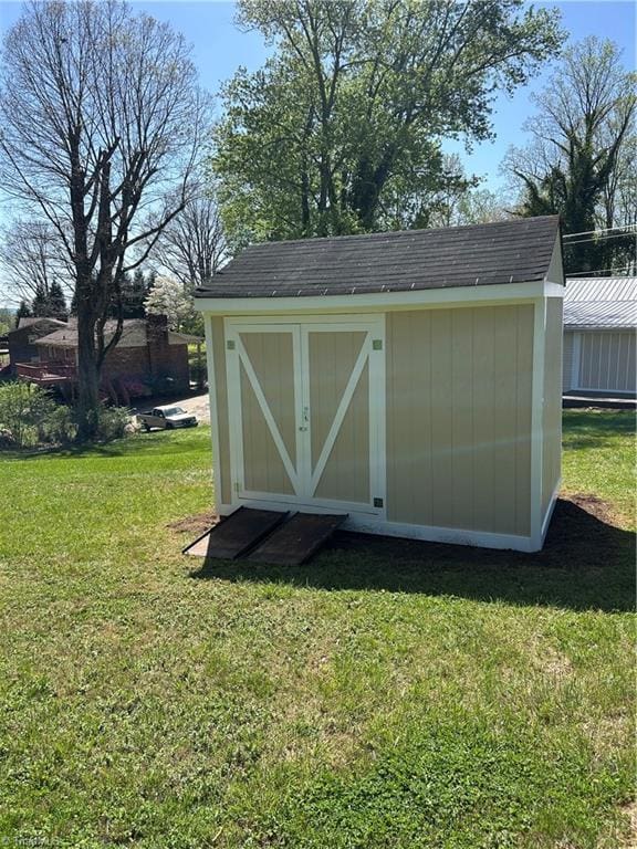 view of shed
