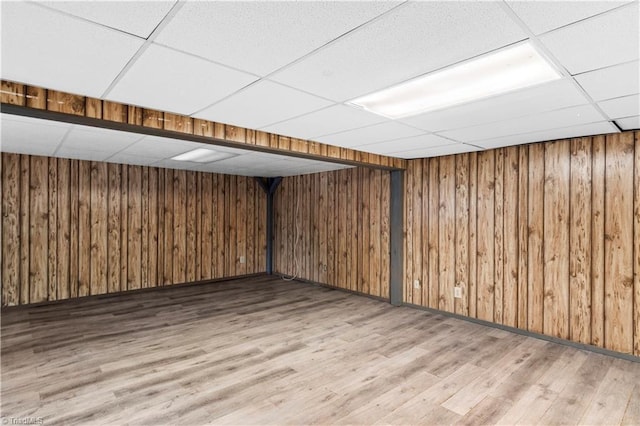 103 E St, Jonesville, NC 28642 - finished basement with a drop ceiling, wood finished floors, and wooden walls