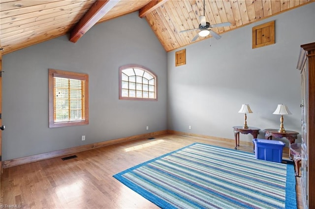 7239 Bulb Rd, Julian, NC 27283 - unfurnished room with wood ceiling, a ceiling fan, and wood finished floors