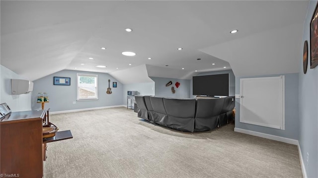 1926 Downing Dr, Burlington, NC 27215 - carpeted cinema room with lofted ceiling and recessed lighting