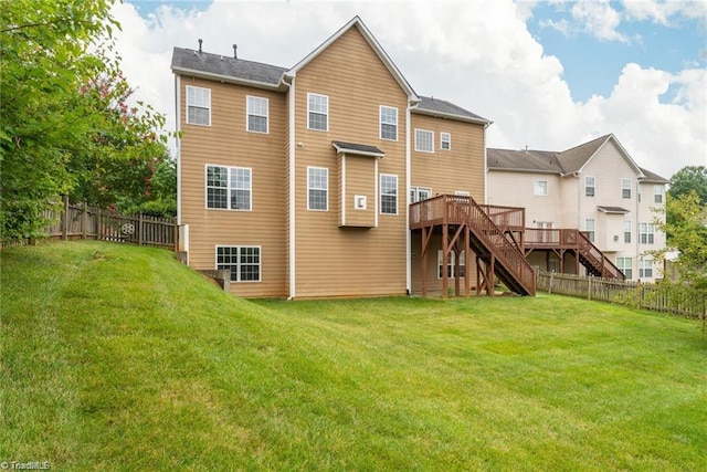 3704 Worthing Ct, Greensboro, NC 27455 - rear view of property with stairs and a deck