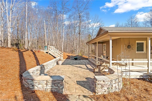 view of patio featuring covered porch