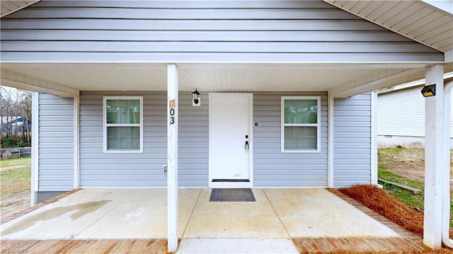 view of doorway to property