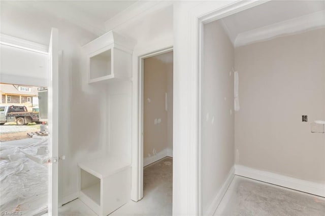 594 Cedar Dr, Winston-Salem, NC 27107 - bathroom with crown molding and baseboards