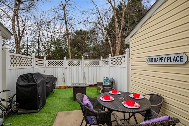 view of patio / terrace featuring grilling area