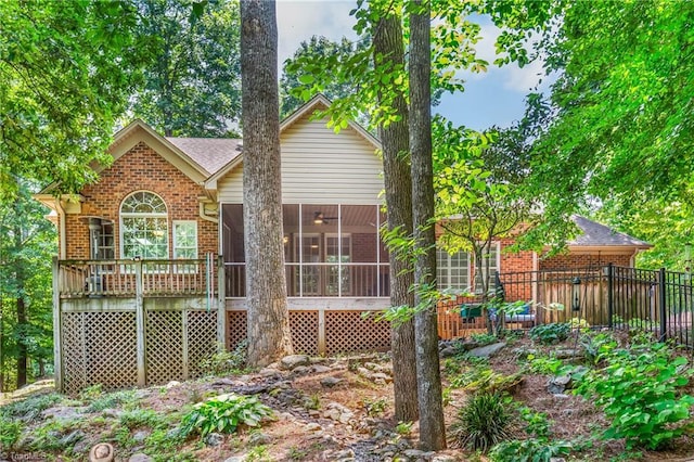 8300 Trottington Rd, Stokesdale, NC 27357 - view of front of home with brick siding and a sunroom