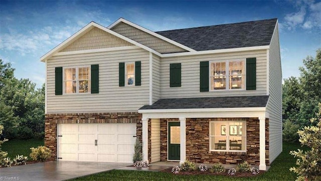 craftsman-style house featuring a garage