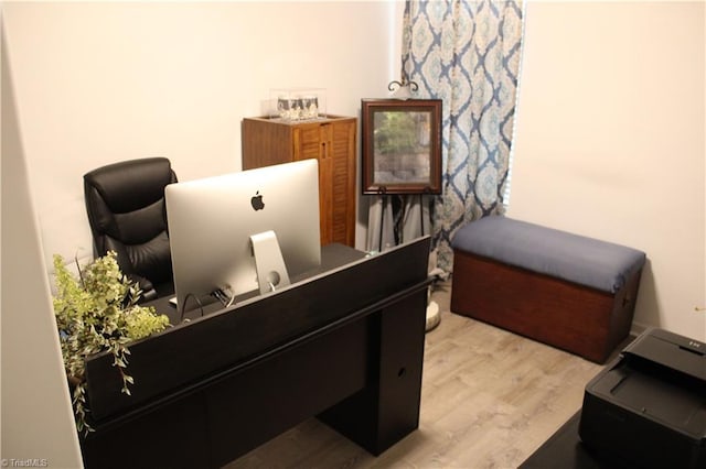 office area featuring wood finished floors