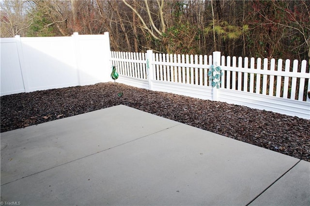 view of patio featuring a fenced backyard