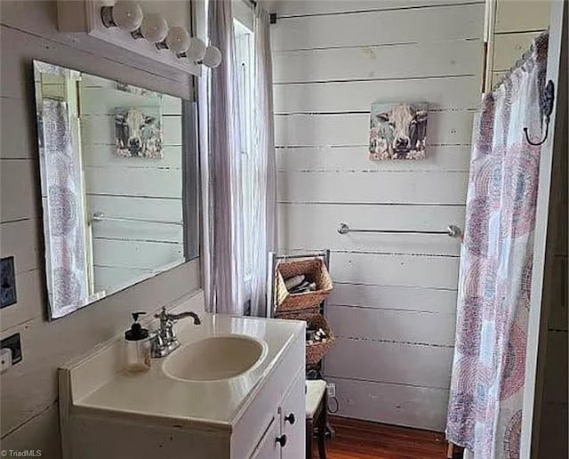1715 Alfred Hartley Rd, Lenoir, NC 28645 - bathroom featuring vanity, wood finished floors, and plenty of natural light