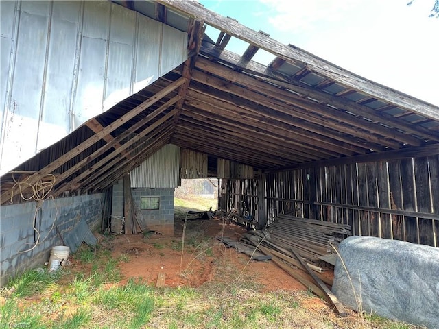 view of unfinished attic