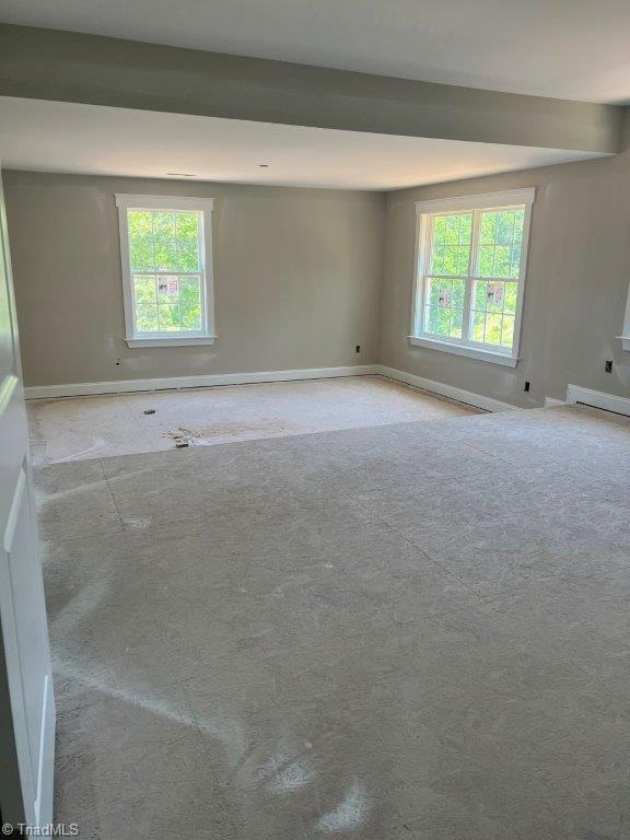 spare room with a wealth of natural light