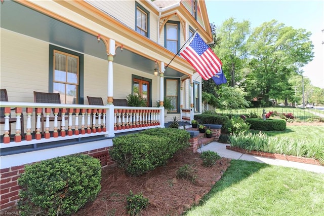 exterior space with covered porch