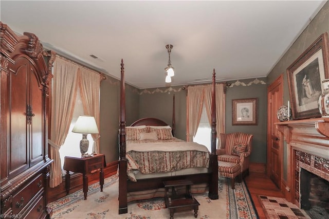 bedroom featuring light hardwood / wood-style floors