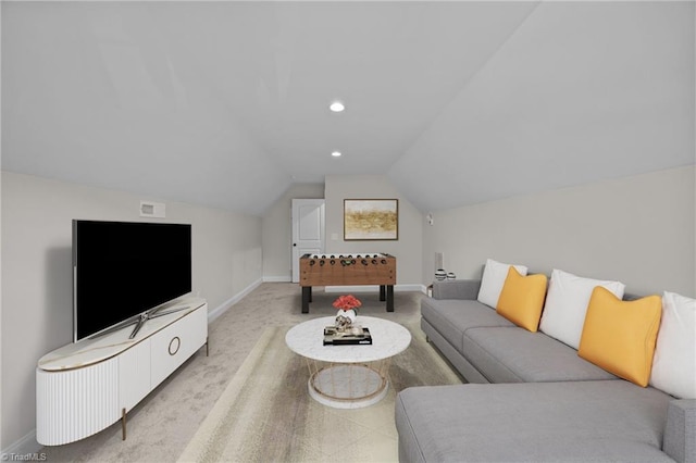 4944 Little Store Rd, Mcleansville, NC 27301 - living room with baseboards, lofted ceiling, and carpet