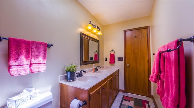 bathroom with double vanity
