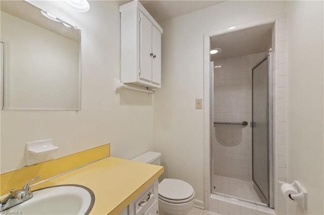 401 Joyce Rd, Hillsborough, NC 27278 - bathroom with a stall shower, toilet, and vanity
