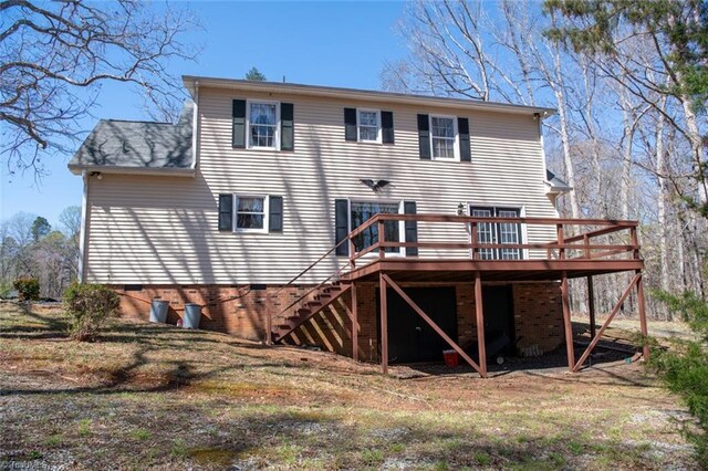 401 Joyce Rd, Hillsborough, NC 27278 - back of house with a wooden deck and stairway