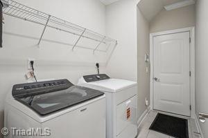 2834 Fallin Ct, High Point, NC 27262 - laundry room featuring washing machine and dryer and baseboards