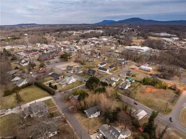 drone / aerial view with a mountain view