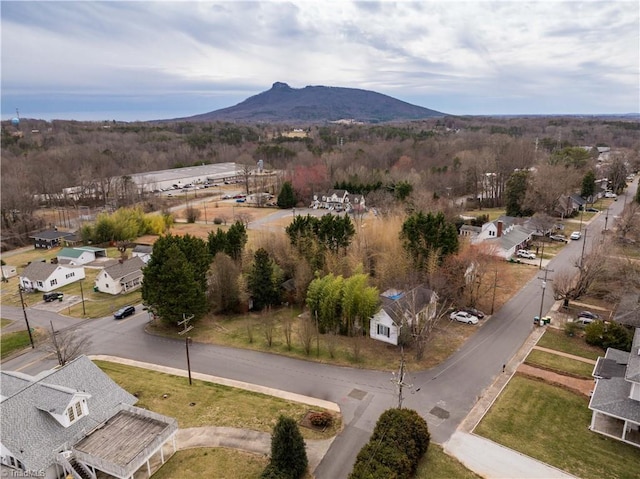 bird's eye view with a mountain view