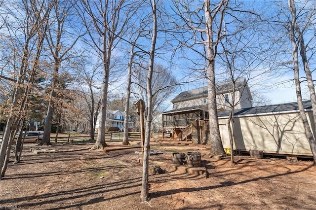 view of yard with stairway