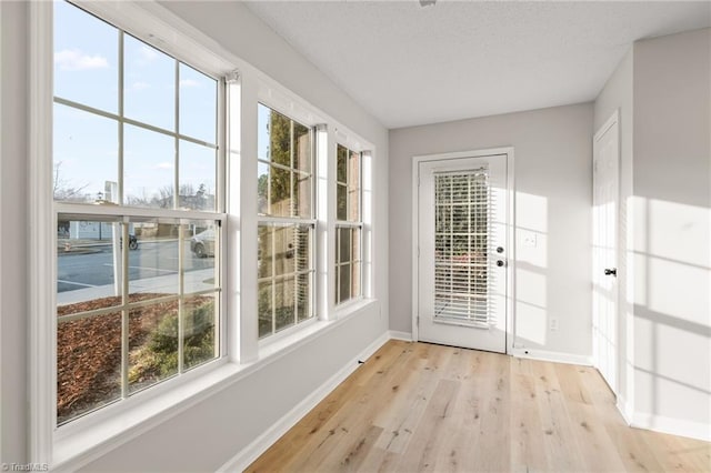 entryway with a wealth of natural light and light wood-type flooring