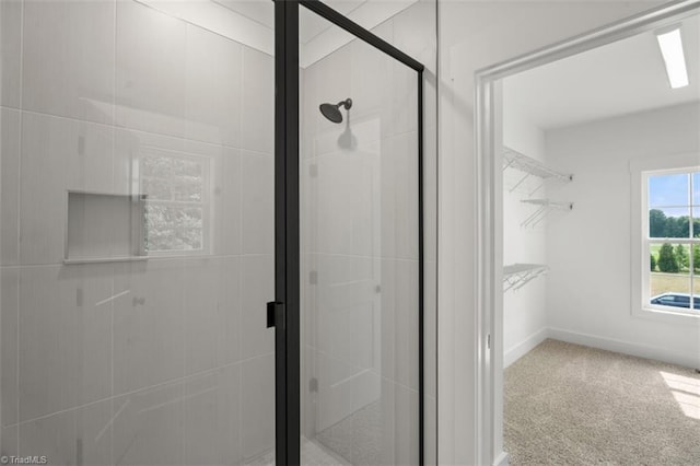 bathroom featuring walk in shower