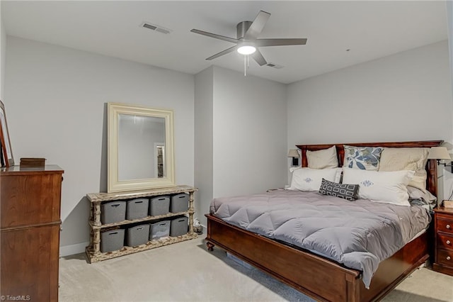 400 W 4th St Unit 401, Winston-Salem, NC 27101 - carpeted bedroom with a ceiling fan and visible vents