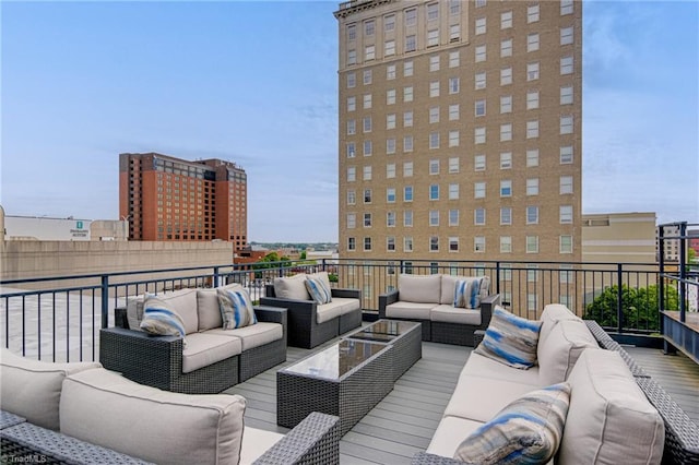 400 W 4th St Unit 401, Winston-Salem, NC 27101 - wooden deck with an outdoor hangout area