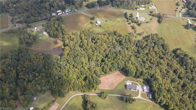 bird's eye view with a view of trees