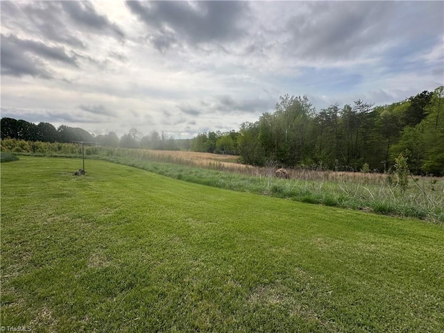view of yard with a rural view