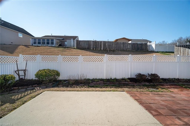 view of patio featuring fence private yard