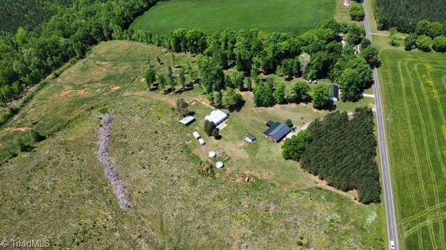 drone / aerial view featuring a rural view