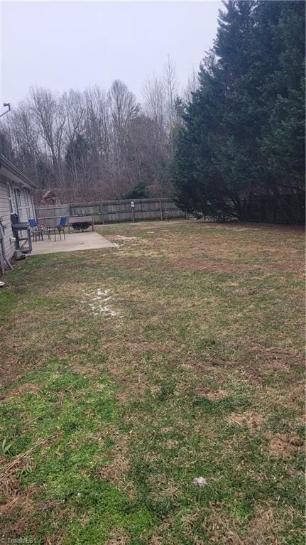 view of yard featuring a patio