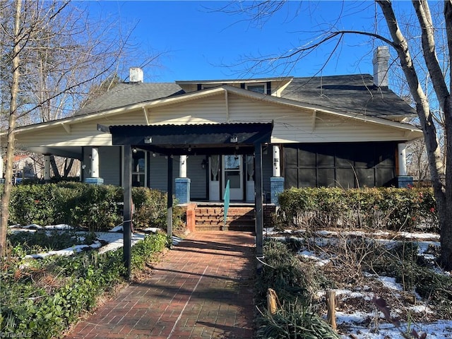 view of front of home with a porch